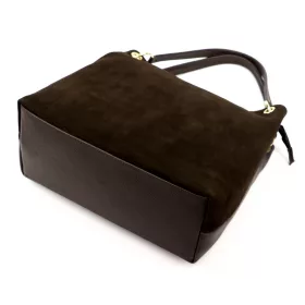   Luka 26-022 sötétbarna női bőr válltáska 35 x 30 x 16 cm