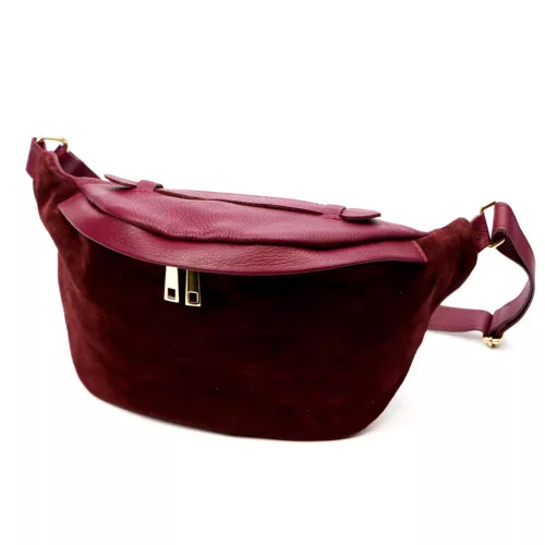 Luka 26-020 bordó női bőr övtáska, crossbody 38 x 17 x 15 cm