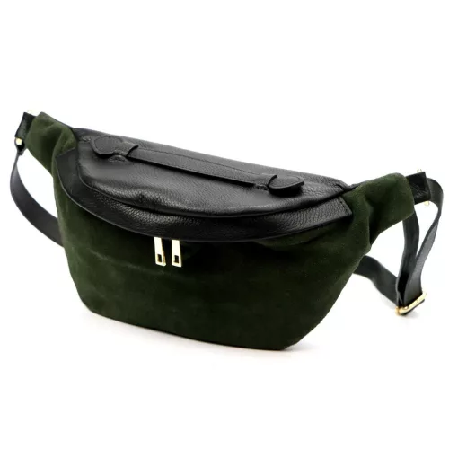 Luka 26-020 fekete női bőr övtáska, crossbody 38 x 17 x 15 cm