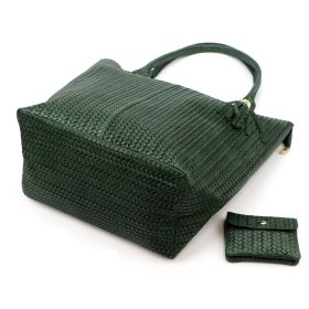   Luka 26-028 női zöld bőr válltáska, shopper 42 x 35 x 16 cm