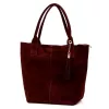 Luka 26-036 bordó női velúr bőr válltáska, shopper 40 x 36 x 15 cm