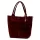 Luka 26-036 bordó női velúr bőr válltáska, shopper 40 x 36 x 15 cm