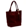 Luka 26-036 bordó női velúr bőr válltáska, shopper 40 x 36 x 15 cm