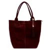 Luka 26-036 bordó női velúr bőr válltáska, shopper 40 x 36 x 15 cm