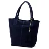 Luka 26-036 sötétkék női velúr bőr válltáska, shopper 40 x 36 x 15 cm
