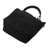Luka 26-036 fekete női velúr bőr válltáska, shopper 40 x 36 x 15 cm