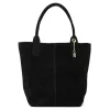 Luka 26-036 fekete női velúr bőr válltáska, shopper 40 x 36 x 15 cm