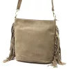Luka 26-030 taupe női velúr bőr válltáska, oldaltáska 28 x 28 x 15 cm