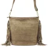 Luka 26-030 taupe női velúr bőr válltáska, oldaltáska 28 x 28 x 15 cm