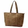 Luka 25-016 taupe női velúr bőr válltáska 47 x 28 x 13 cm
