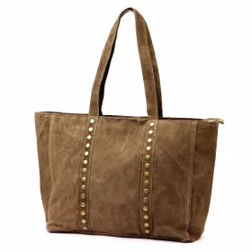   Luka 25-016 taupe női velúr bőr válltáska 47 x 28 x 13 cm