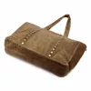 Luka 25-016 taupe női velúr bőr válltáska 47 x 28 x 13 cm
