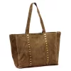 Luka 25-016 taupe női velúr bőr válltáska 47 x 28 x 13 cm