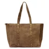 Luka 25-016 taupe női velúr bőr válltáska 47 x 28 x 13 cm