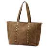 Luka 25-016 taupe női velúr bőr válltáska 47 x 28 x 13 cm