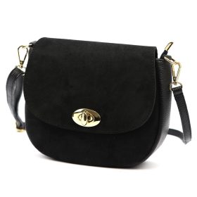   Luka 26-040 fekete női velúr bőr oldaltáska 23 x 20 x 10 cm