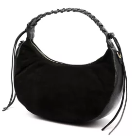   Luka 26-039 fekete női velúr bőr válltáska 35 x 22 x 15 cm