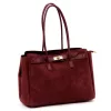 Camilla PREMIUM 10.004 bordó női velúr bőr válltáska 37 x 24 x 14 cm