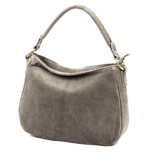 Luka 24-085 GOLD szürke női velúr bőr kézitáska 31 x 23 x 8 cm