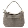 Luka 24-085 GOLD szürke női velúr bőr kézitáska 31 x 23 x 8 cm