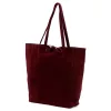 Patrizia 419-013-05 bordó velúr bőr női válltáska, shopper 38 x 38 x 13 cm
