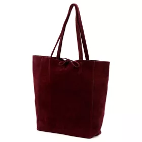   Patrizia 419-013-05 bordó velúr bőr női válltáska, shopper 38 x 38 x 13 cm