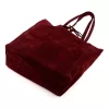 Patrizia 419-013-05 bordó velúr bőr női válltáska, shopper 38 x 38 x 13 cm