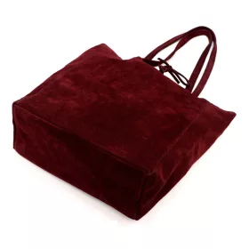   Patrizia 419-013-05 bordó velúr bőr női válltáska, shopper 38 x 38 x 13 cm