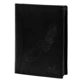   Money Kepper CDD 5601 BIRD fekete férfi bőr pénztárca, sas motívummal 10 x 13 x 2.5 cm