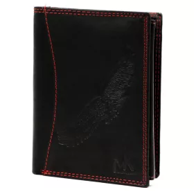   Money Kepper CDD 5601 BIRD fekete-piros férfi bőr pénztárca, sas motívummal 10 x 13 x 2.5 cm