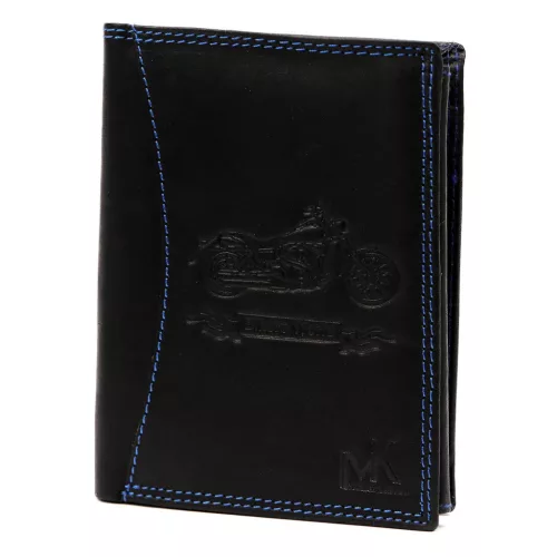Money Kepper CDD 5601 BIKE fekete férfi bőr pénztárca, motoros motívummal 10 x 13 x 2.5 cm