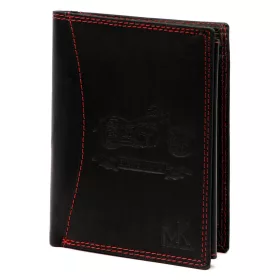   Money Kepper CDD 5601 BIKE fekete-piros férfi bőr pénztárca, motoros motívummal 10 x 13 x 2.5 cm