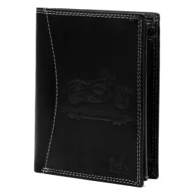   Money Kepper CDD 5601 BIKE fekete férfi bőr pénztárca, motoros motívummal 10 x 13 x 2.5 cm