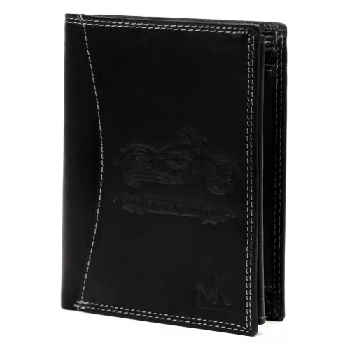 Money Kepper CDD 5601 BIKE fekete férfi bőr pénztárca, motoros motívummal 10 x 13 x 2.5 cm