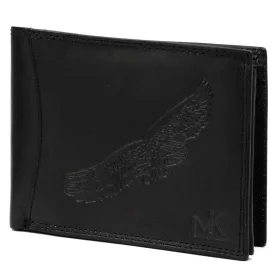   Money Kepper CDD 5600 BIRD fekete férfi bőr pénztárca, sas mintával 12.5 x 10 x 2.5 cm
