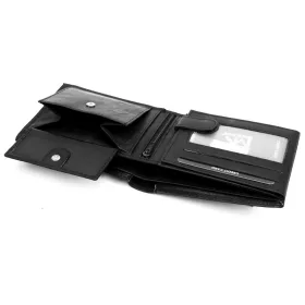   Money Kepper CDD 5600 BIRD fekete férfi bőr pénztárca, sas mintával 12.5 x 10 x 2.5 cm