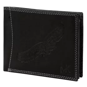   Money Kepper CDD 5600 BIRD fekete férfi bőr pénztárca, sas mintával 12.5 x 10 x 2.5 cm