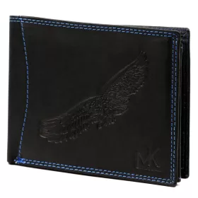   Money Kepper CDD 5600 BIRD fekete férfi bőr pénztárca, sas mintával 12.5 x 10 x 2.5 cm