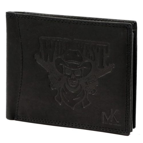 Money Kepper CDD 5600 WILD WEST fekete férfi bőr pénztárca, Western motívummal 12.5 x 10 x 2.5 cm