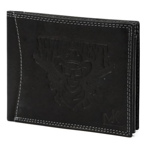 Money Kepper CDD 5600 WILD WEST fekete férfi bőr pénztárca, Western mintával 12.5 x 10 x 2.5 cm