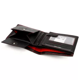   Money Kepper CDD 5600 EAGLE fekete-piros férfi bőr pénztárca, sas motívummal 12.5 x 10 x 2.5 cm