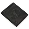 Money Kepper CDD 5600 SKULL fekete férfi bőr pénztárca, koponya mintával 12.5 x 10 x 2.5 cm
