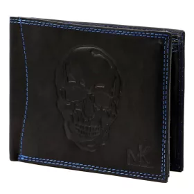   Money Kepper CDD 5600 SKULL fekete férfi bőr pénztárca, koponya mintával 12.5 x 10 x 2.5 cm