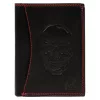 Money Kepper CDD 5601 SKULL fekete-piros férfi bőr pénztárca, koponya motívummal 10 × 13 × 2,5 cm