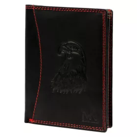   Money Kepper CDD 5601 EAGLE fekete-piros férfi bőr pénztárca, sas motívummal 10 × 13 × 2,5 cm