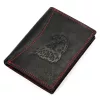 Money Kepper CDD 5601 EAGLE fekete-piros férfi bőr pénztárca, sas motívummal 10 × 13 × 2,5 cm