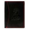 Money Kepper CDD 5601 EAGLE fekete-piros férfi bőr pénztárca, sas motívummal 10 × 13 × 2,5 cm