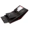 Money Kepper CDD 5601 WILD WEST fekete-piros férfi bőr pénztárca 10 × 13 × 2,5 cm
