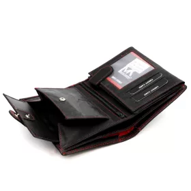   Money Kepper CDD 5601B WILD WEST fekete-piros férfi bőr pénztárca 10.5 x 13 x 2.5 cm