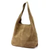 Camilla PREMIUM 10.006 taupe női velúr bőr válltáska 35 x 32 x 15 cm